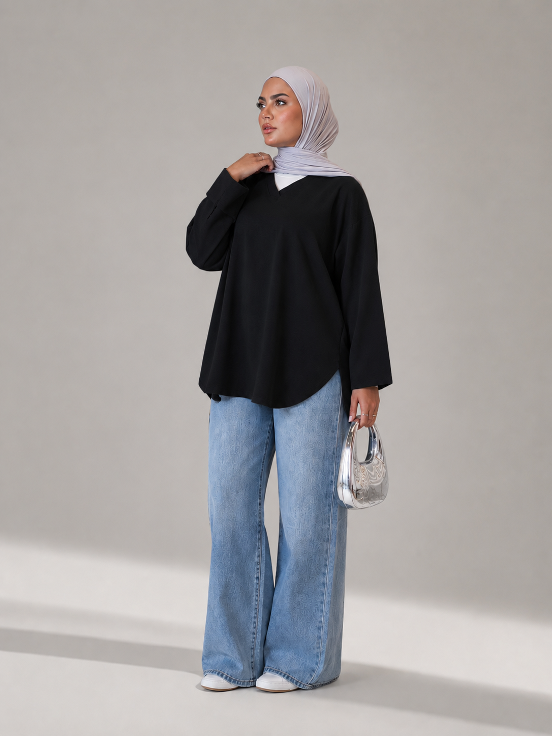 Cotton Sweatshirt With Checkered