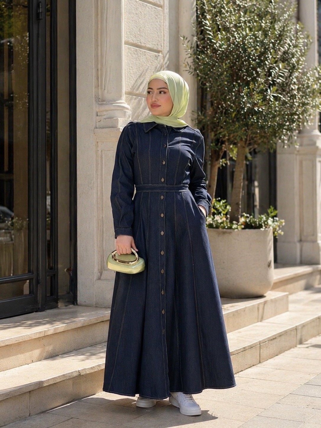 Button Down Denim Dress
