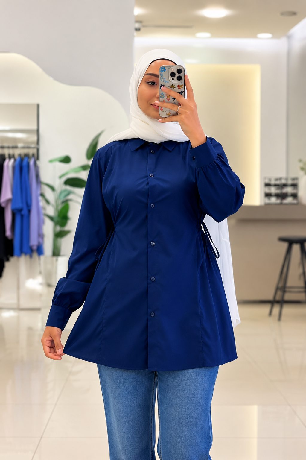 Side Tie Tunic Shirt