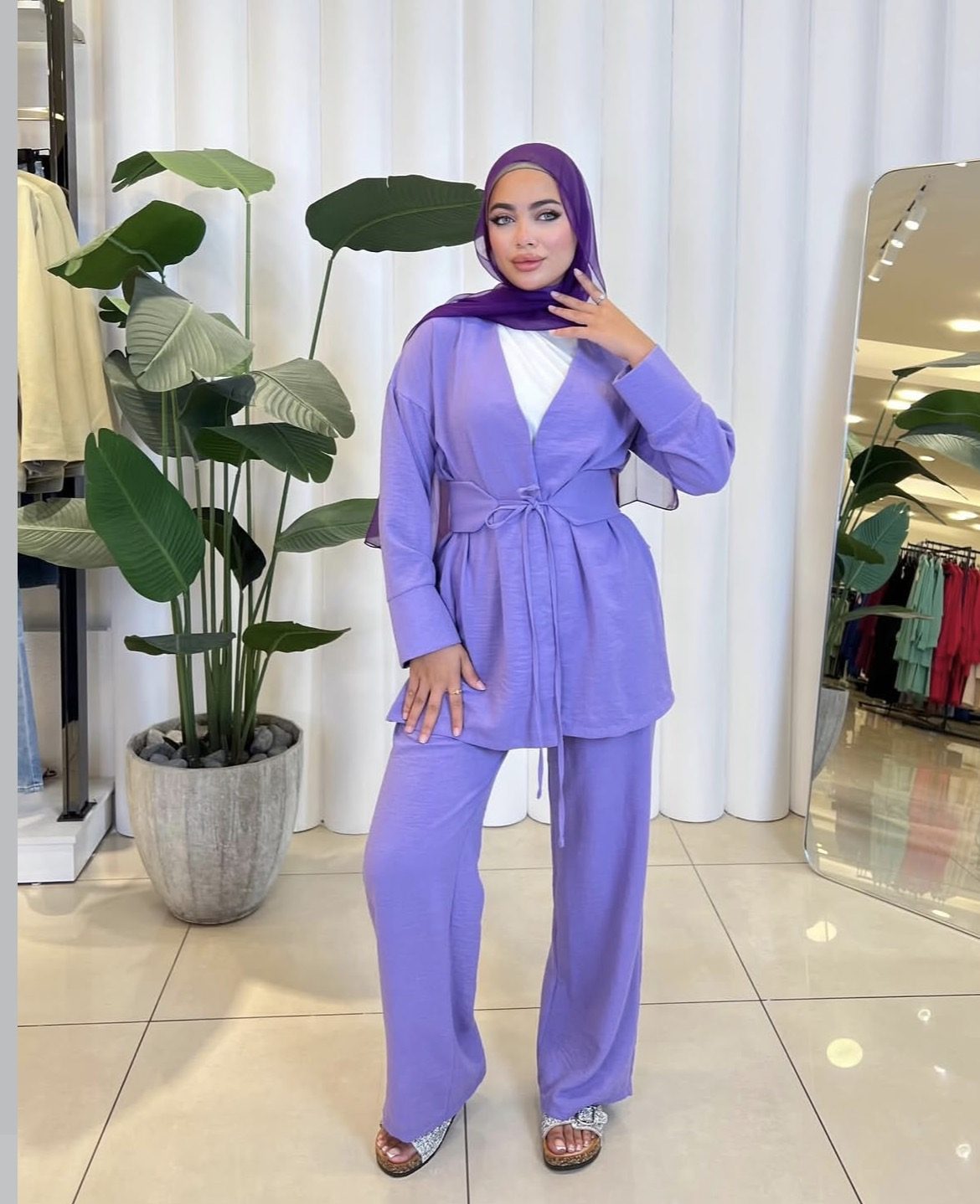 Belted Linen Set