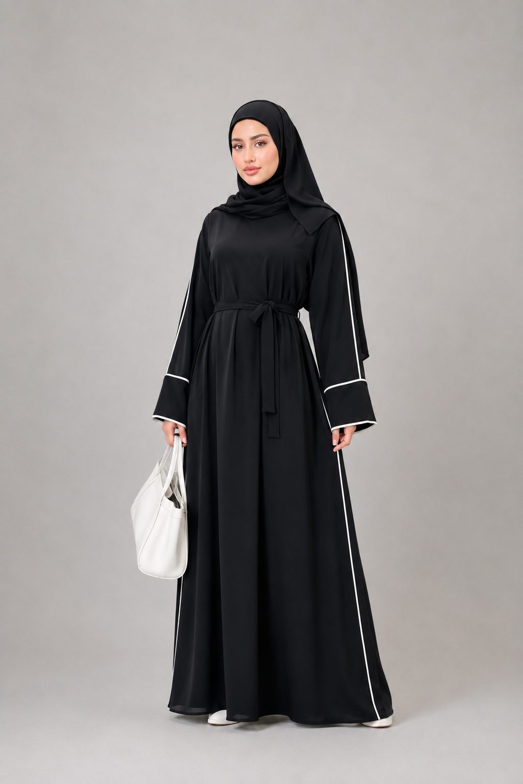 One Line black  Abaya