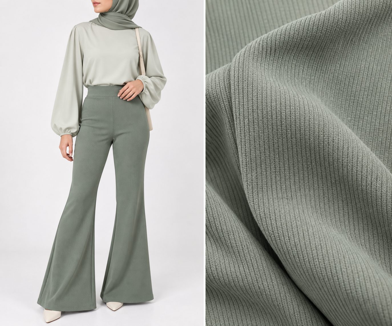Ribbed Flared Pants