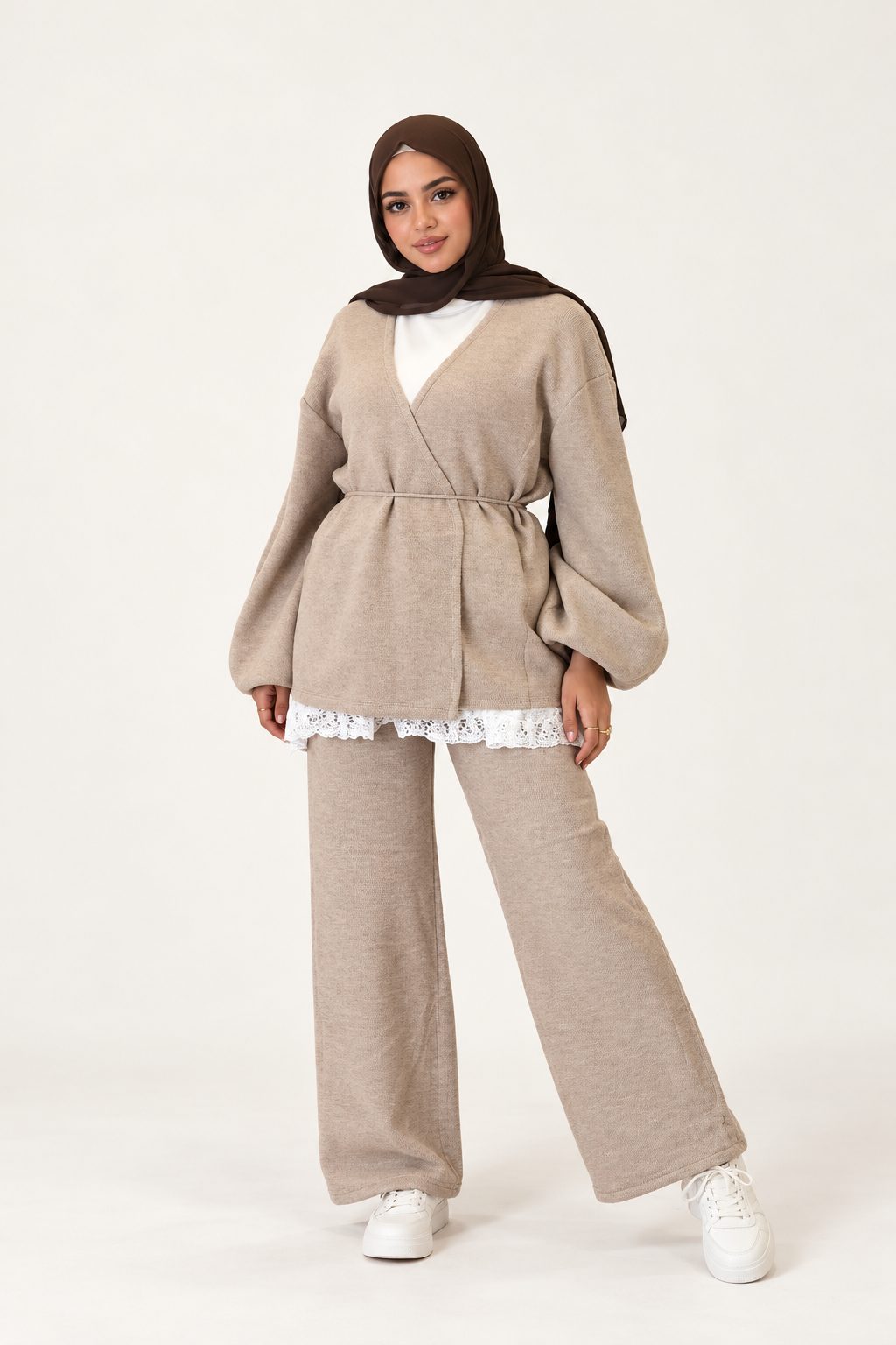Wool Cardigan Set