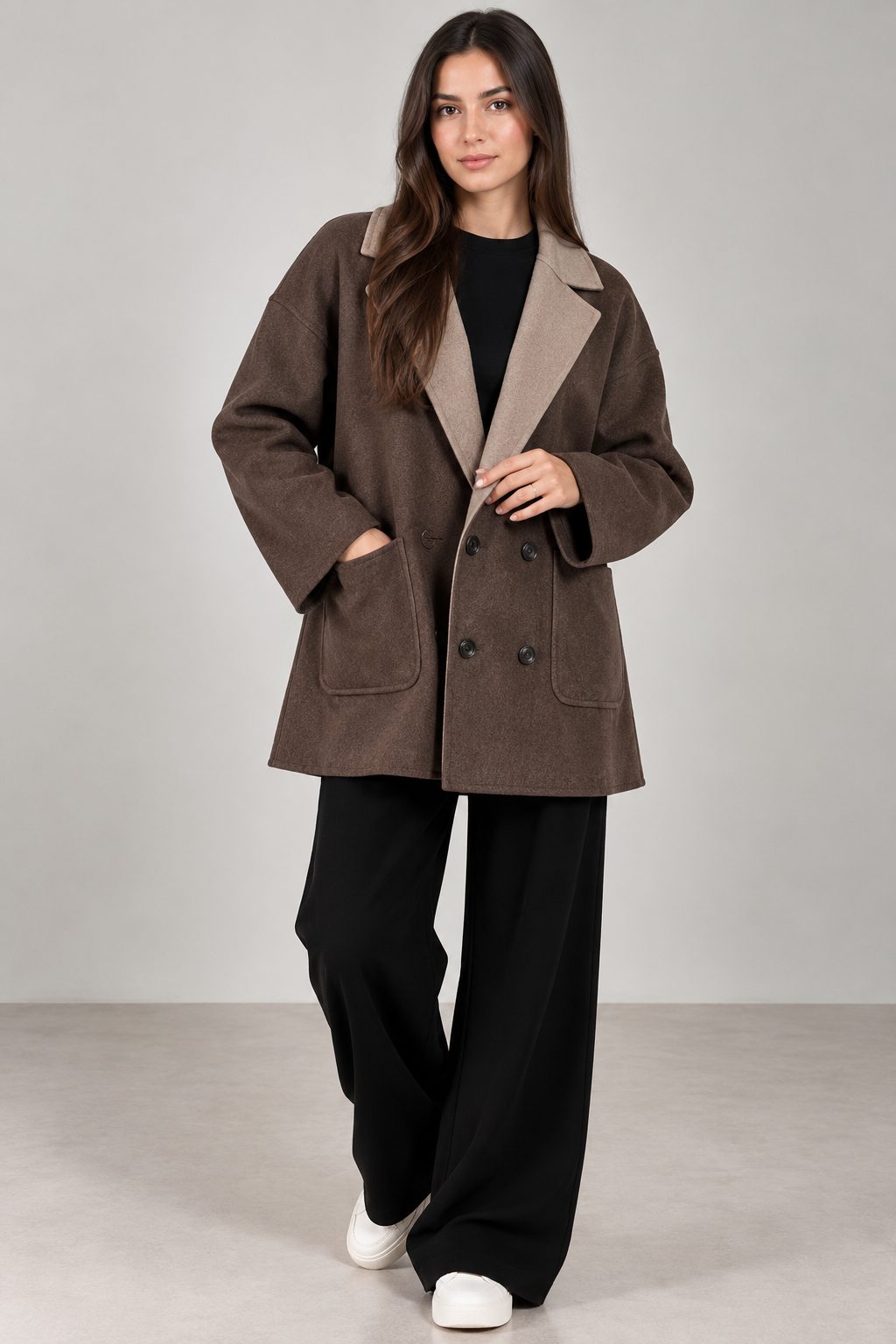 Premium Wool Contrast Collar