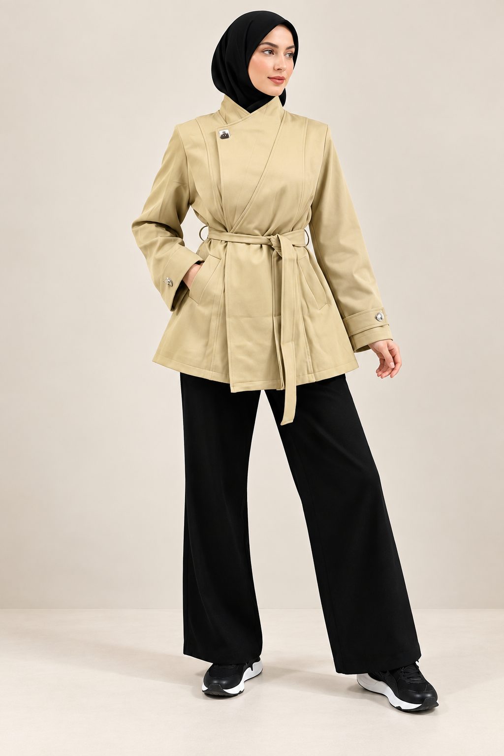 Elegant Belted Wrap Jacket