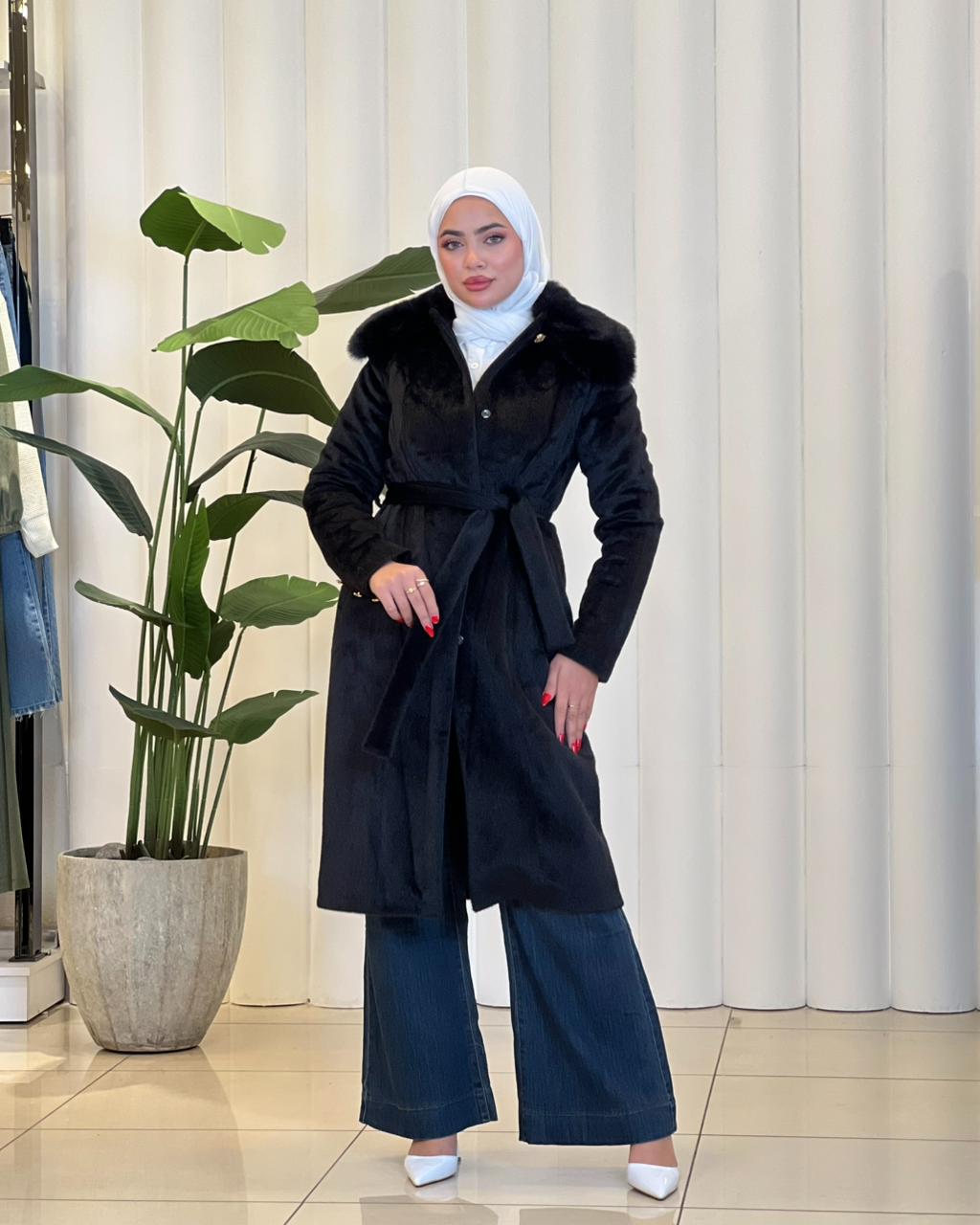 ESLINA Collar Fur Coat