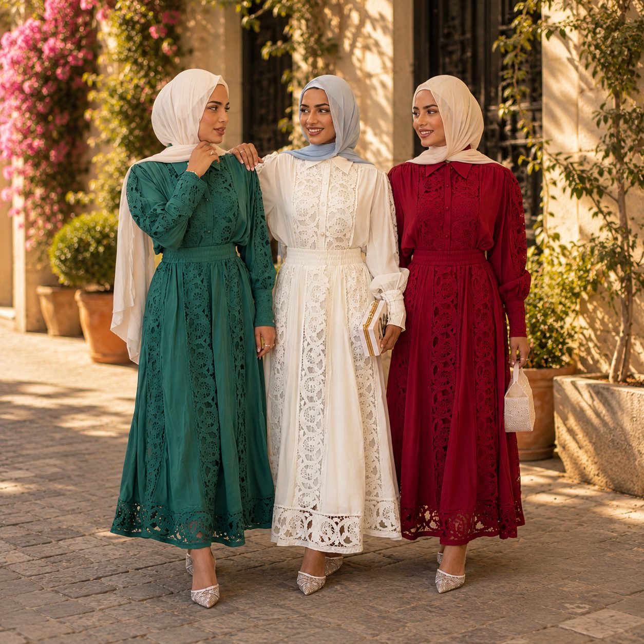 Guipure skirt set