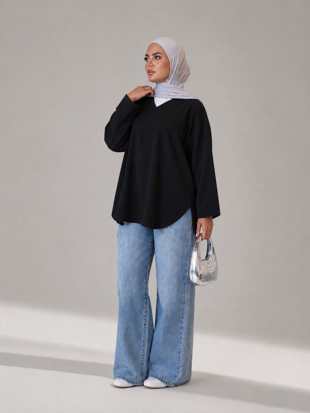 Cotton Sweatshirt With Checkered