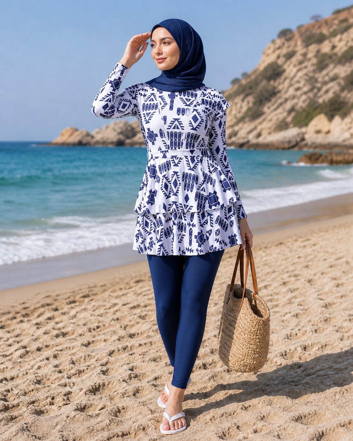 Ruffles Printed Burkini