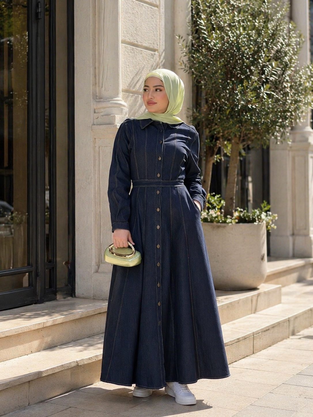 Button Down Denim Dress