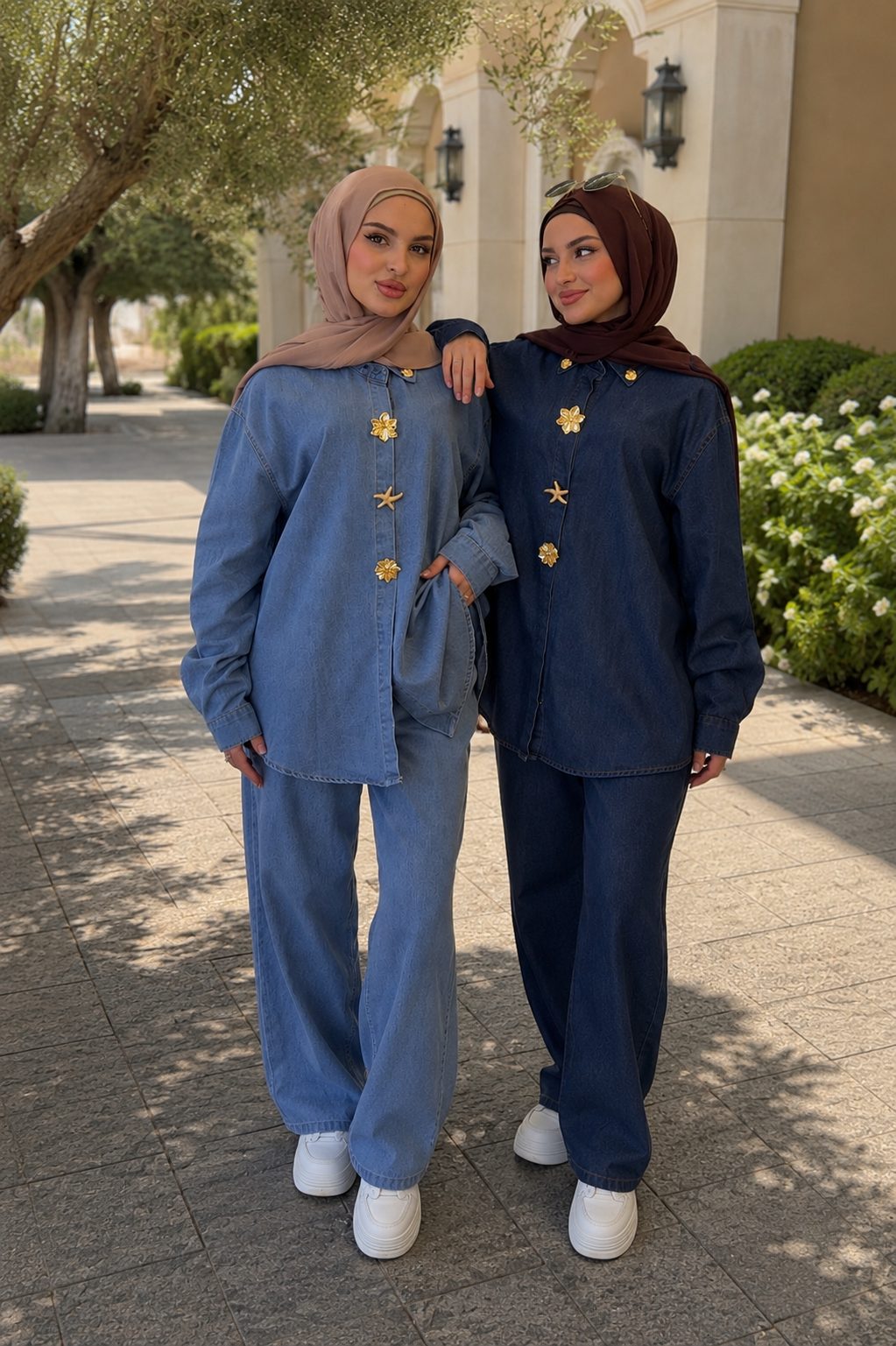 Denim Set Gold Pins